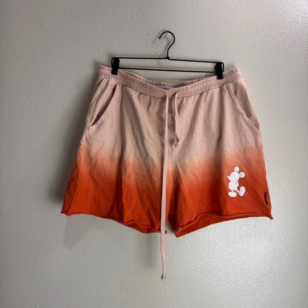 Disney Spirit Jersey Shorts Orange Ombre Drawstring Size XXL